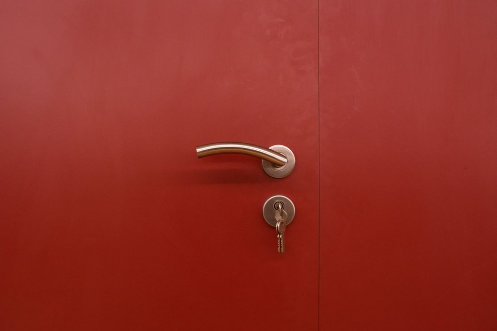 Double porte mélaminé rouge